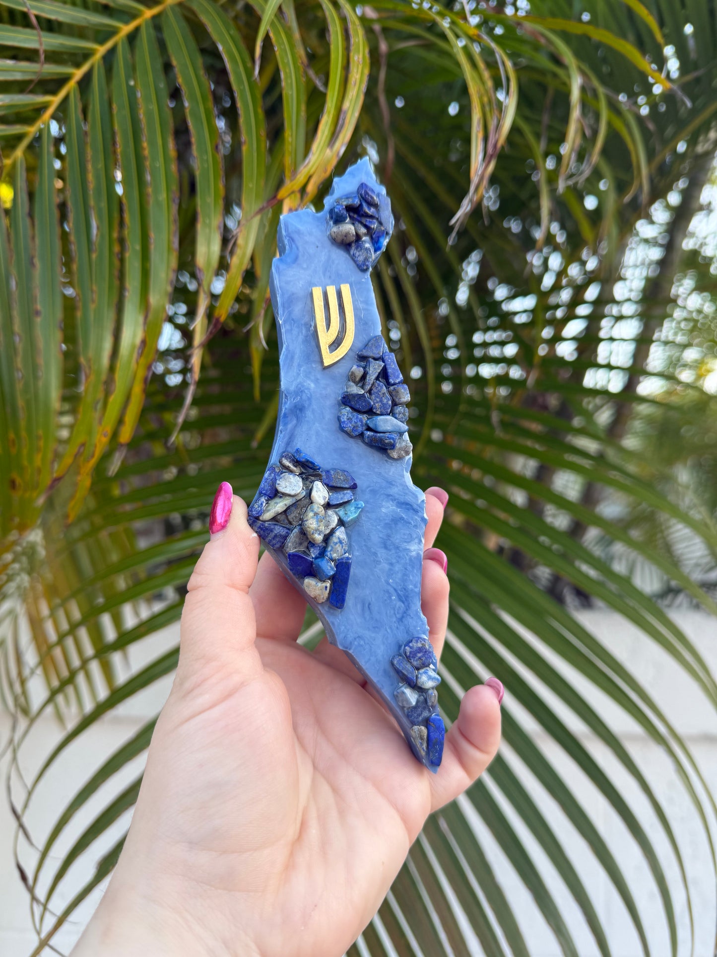 Lapis Israel shaped mezuzah