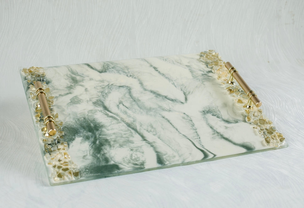 Marble Challah/Candle tray 16x11