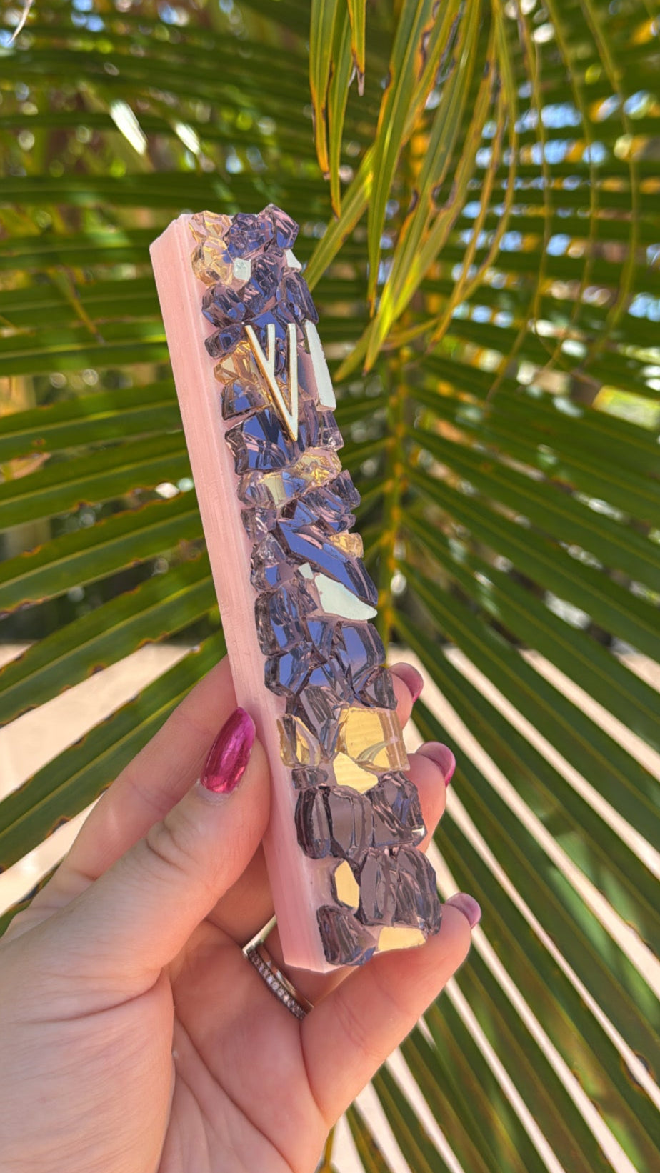 Pink/ Purple Gold Mezuzah Case