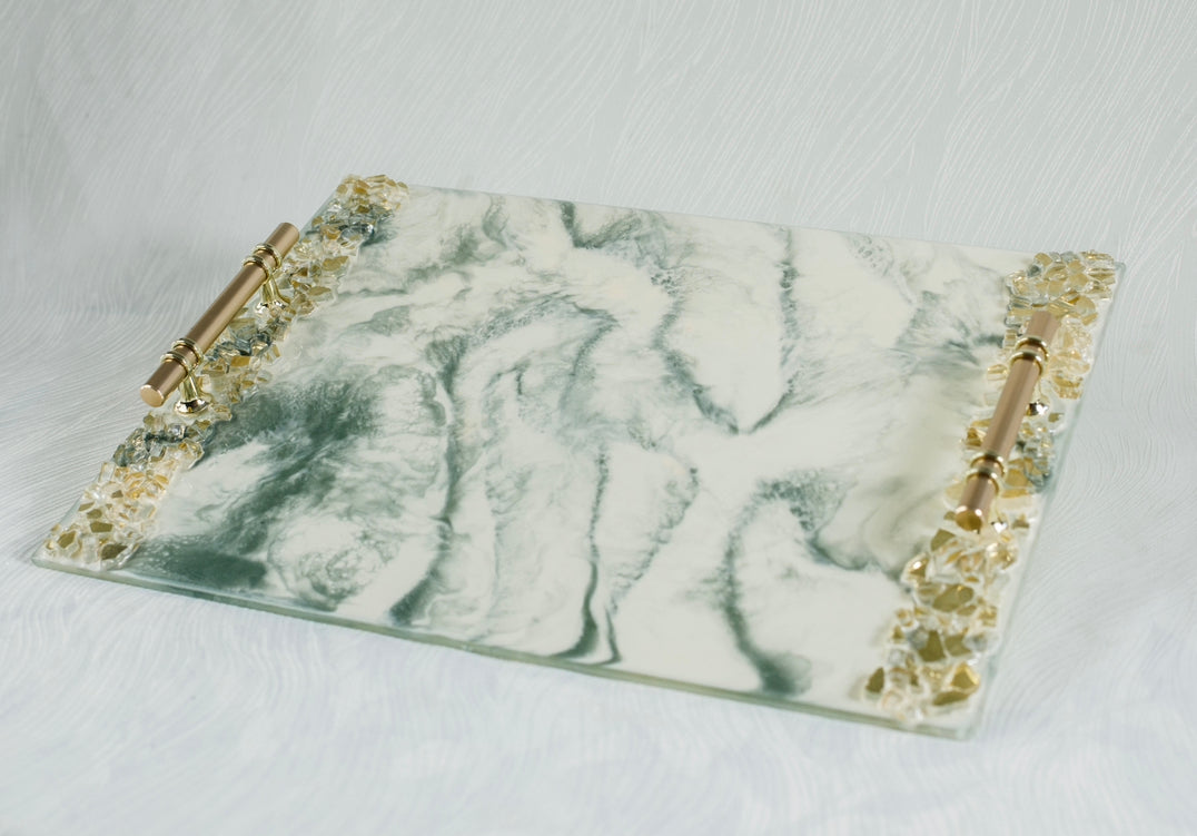 Marble Challah/Candle tray 16x11