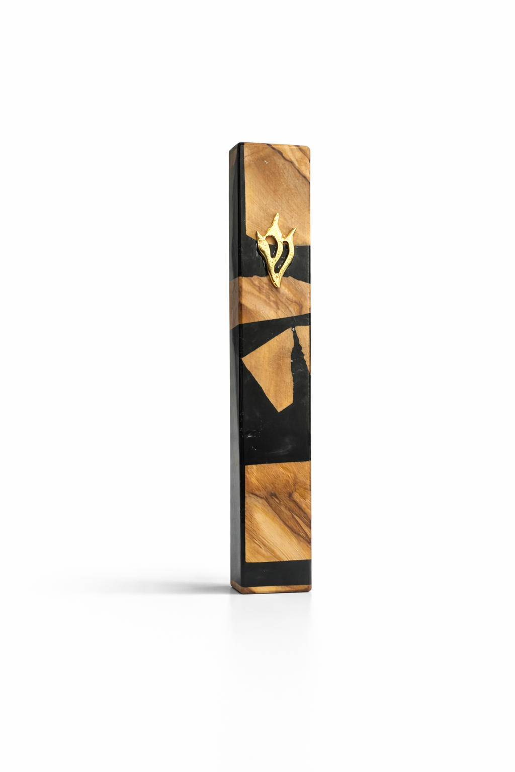 5” Black Wood And Resin Mezuzah Handmade