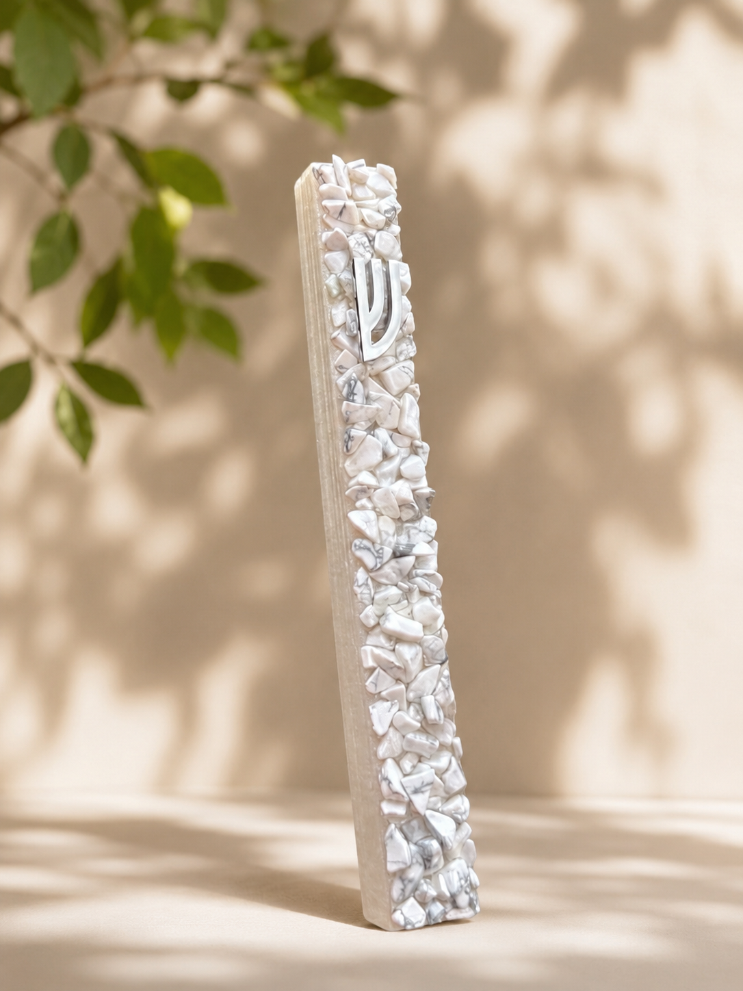 Howlite Pearl Mezuzah