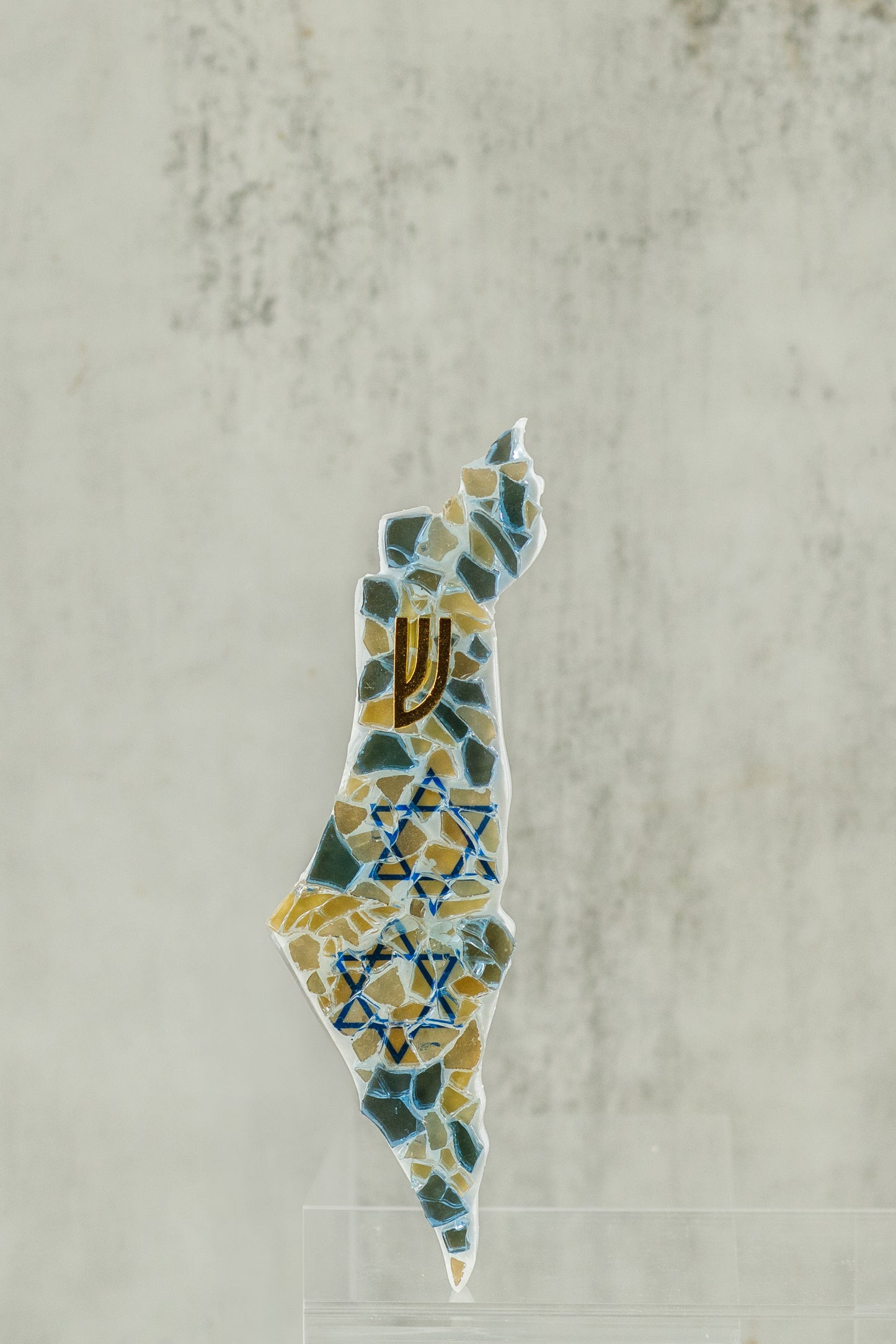 Israel-Shaped Mezuzah Case with Magen David