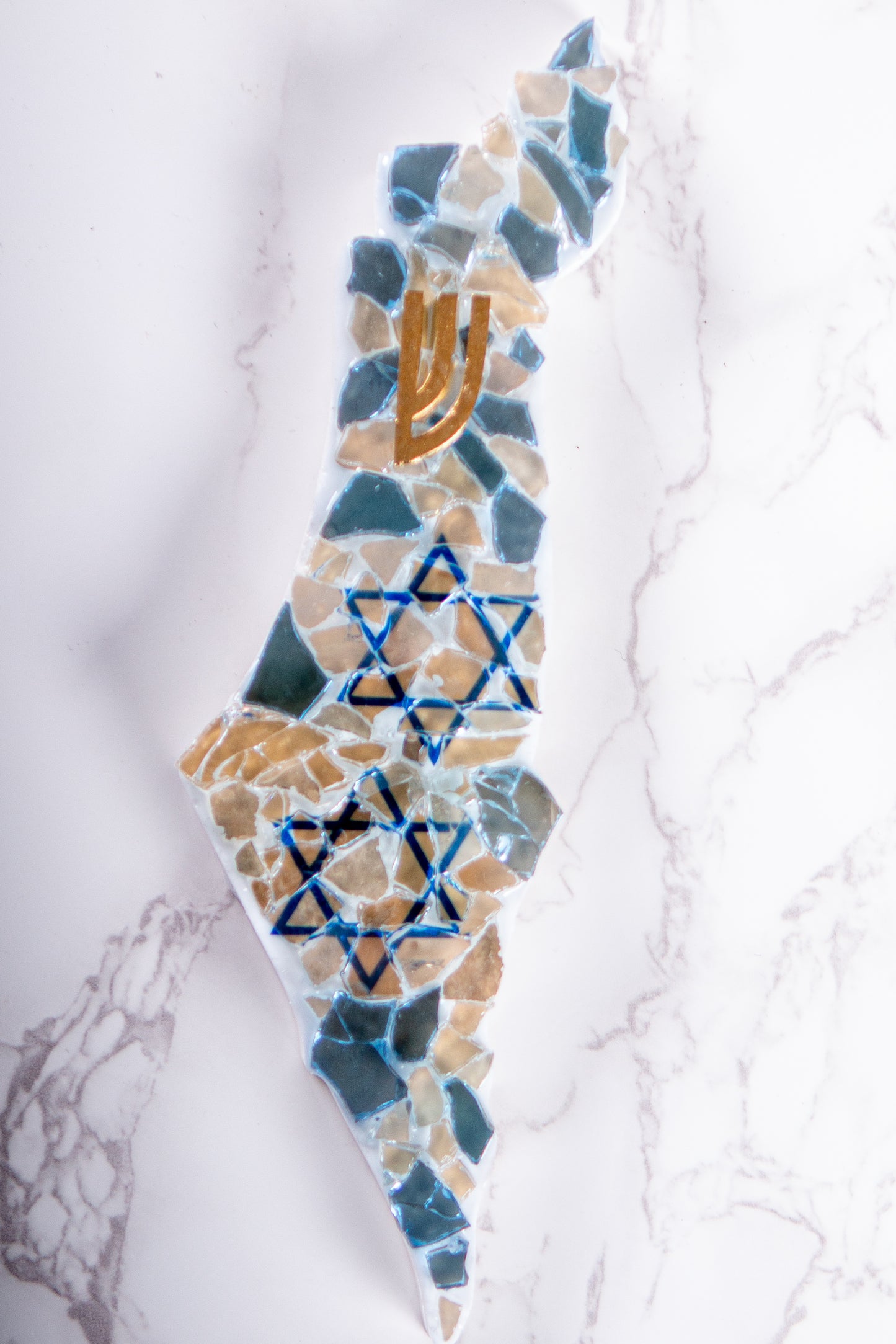 Israel-Shaped Mezuzah Case with Magen David