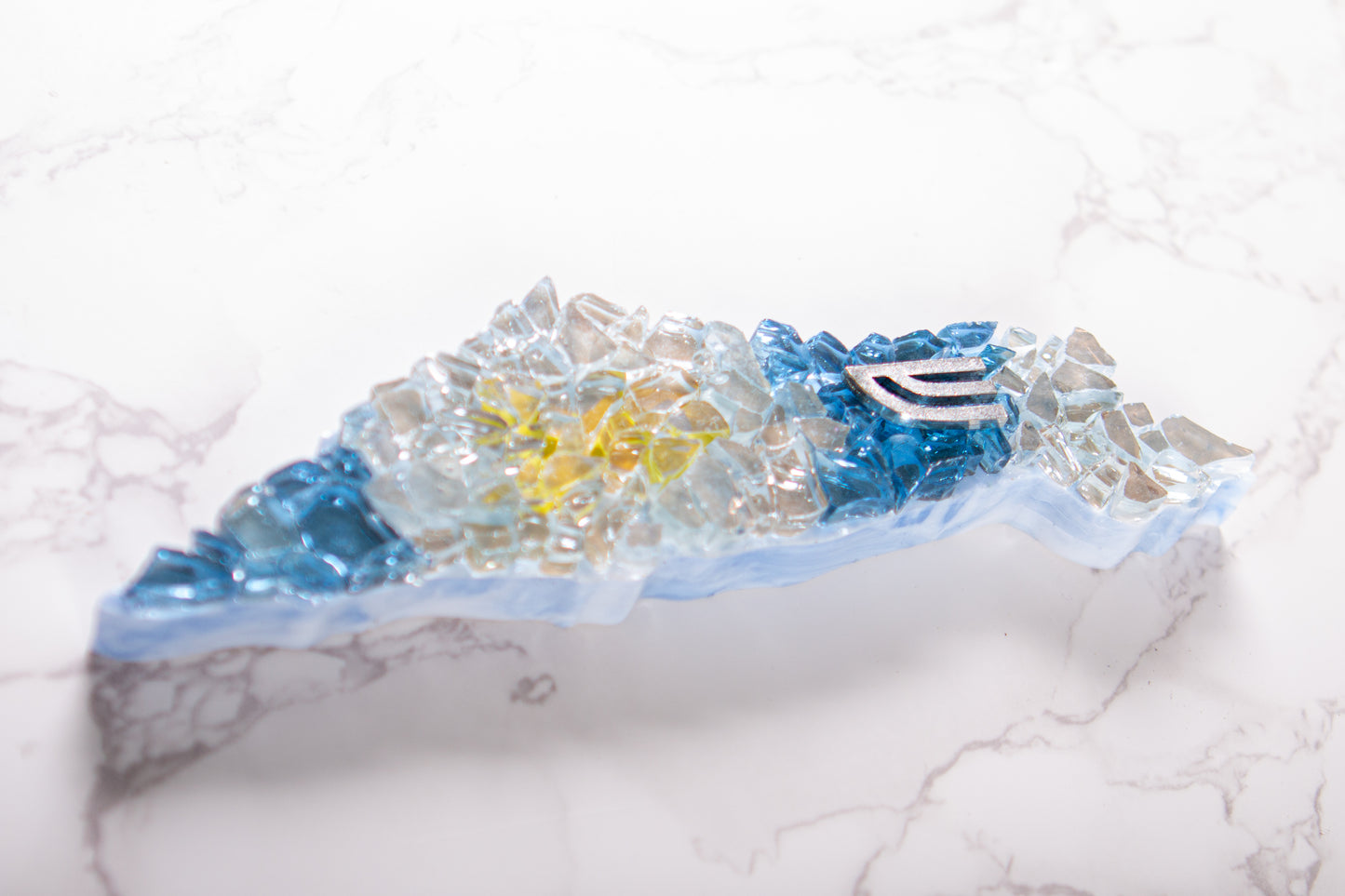 Israel-Shaped Mezuzah Case with Yellow Ribbon