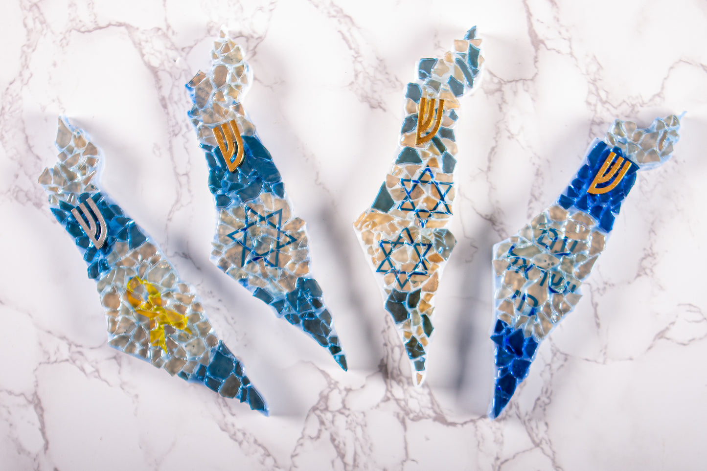 Israel-Shaped Mezuzah Case with Magen David