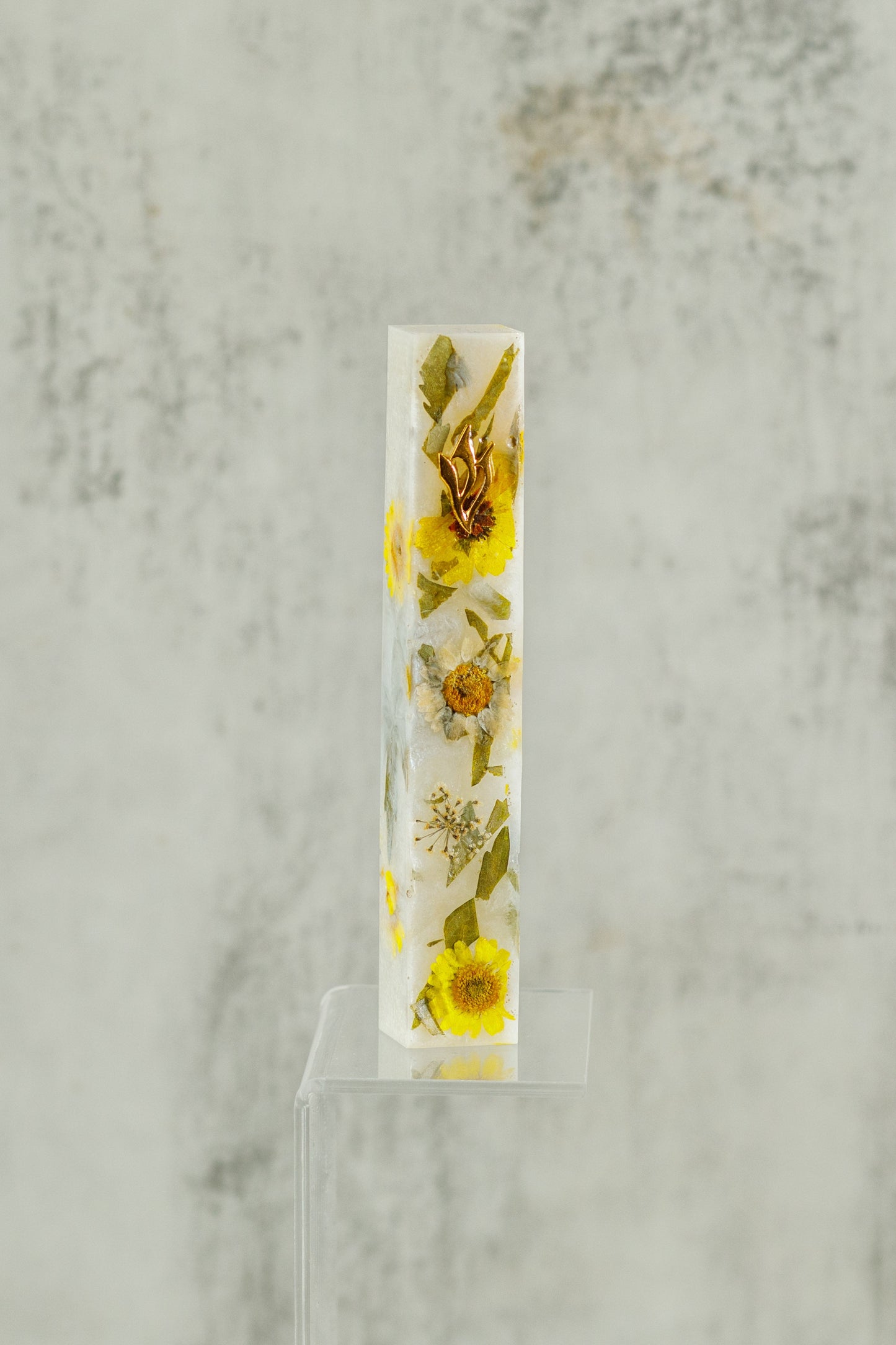 Sunflower Inlay Mezuzah Case