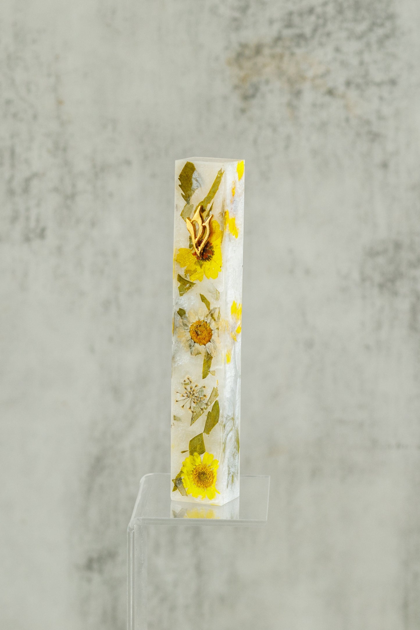 Sunflower Inlay Mezuzah Case