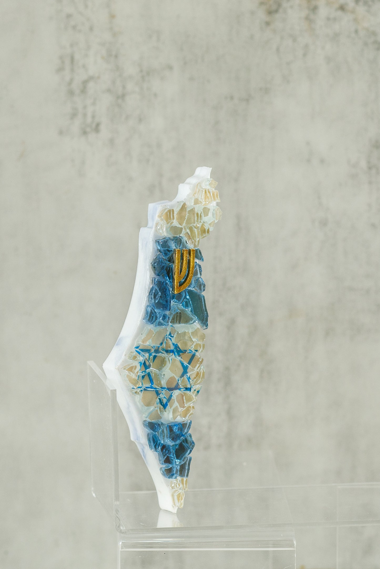 Israel-Shaped Mezuzah Case with Magen David