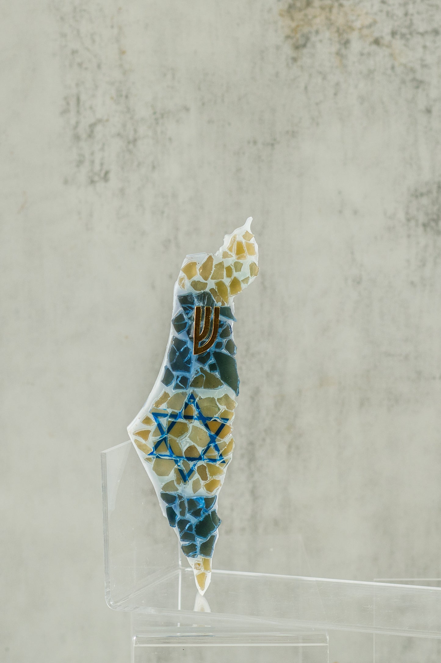 Israel-Shaped Mezuzah Case with Magen David