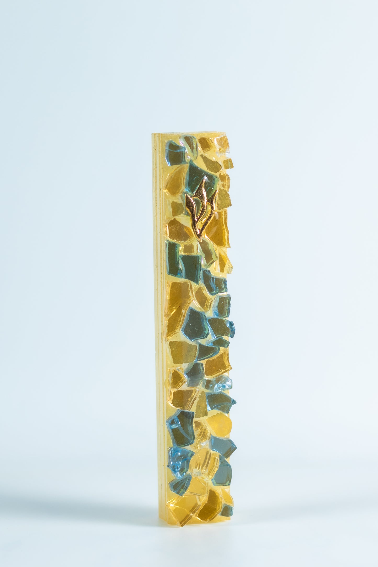 Teal mezuza case