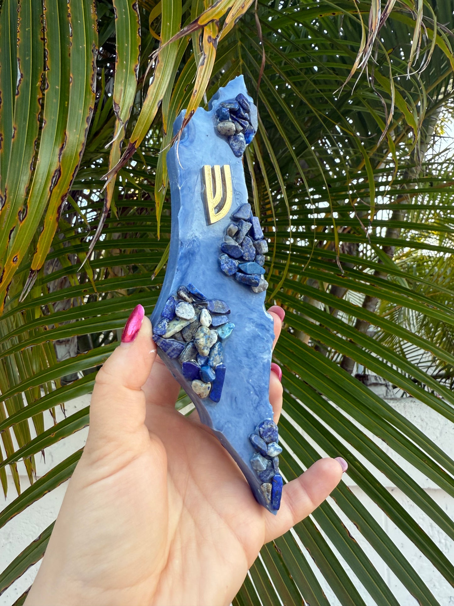 Lapis Israel shaped mezuzah