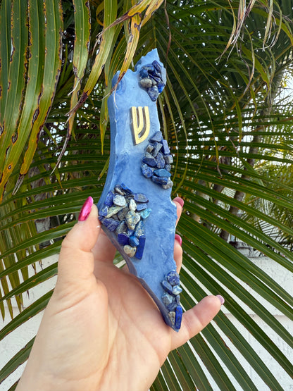 Lapis Israel shaped mezuzah