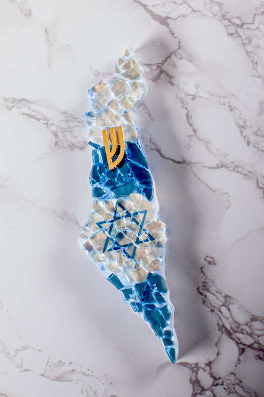 Israel-Shaped Mezuzah Case with Magen David