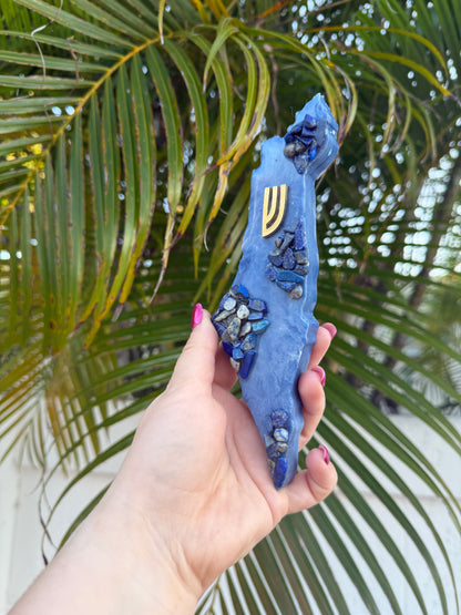 Lapis Israel shaped mezuzah