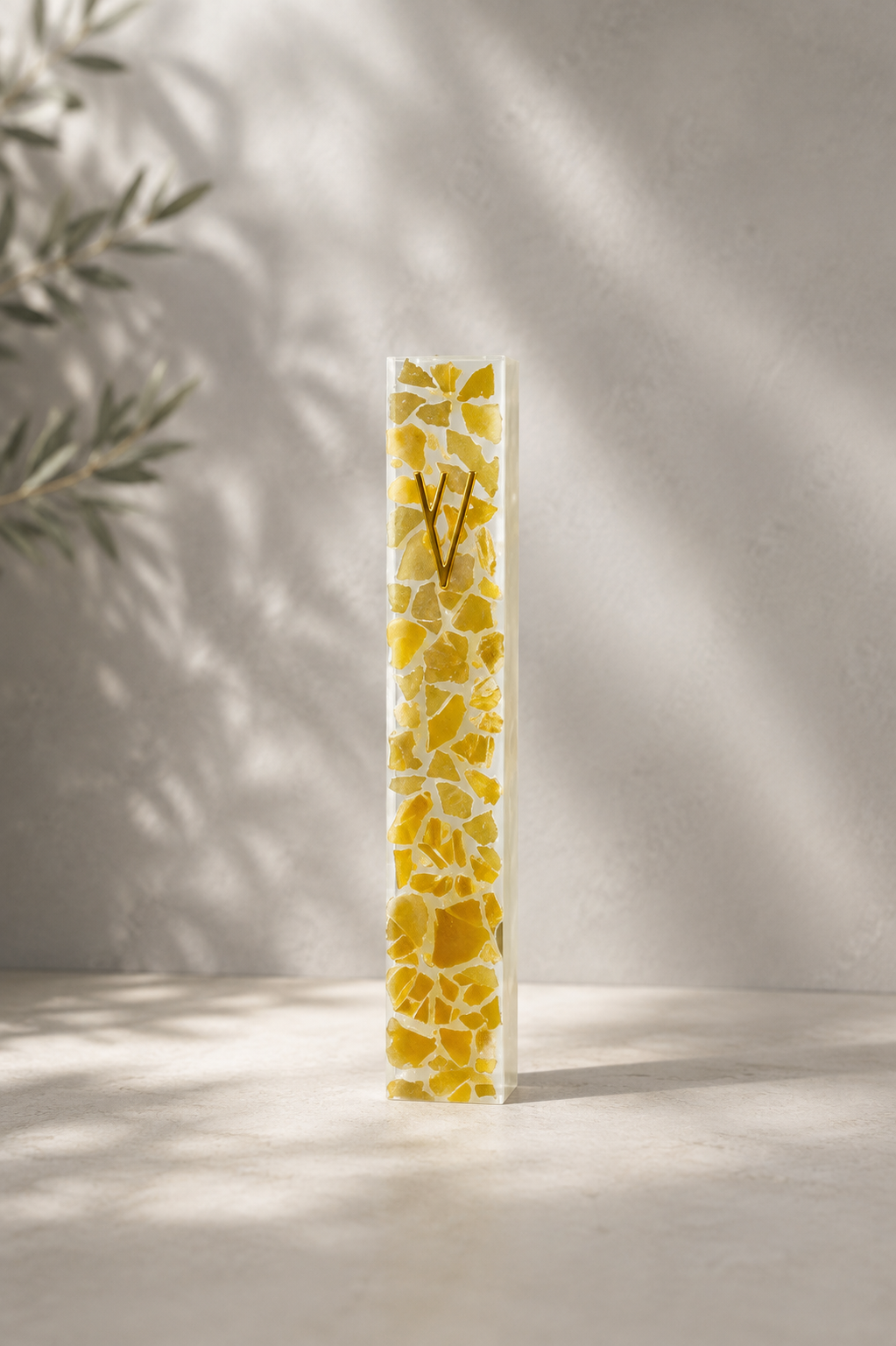 Green and Amber Mezuzah Case