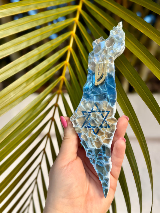 Israel-Shaped Mezuzah Case with Magen David