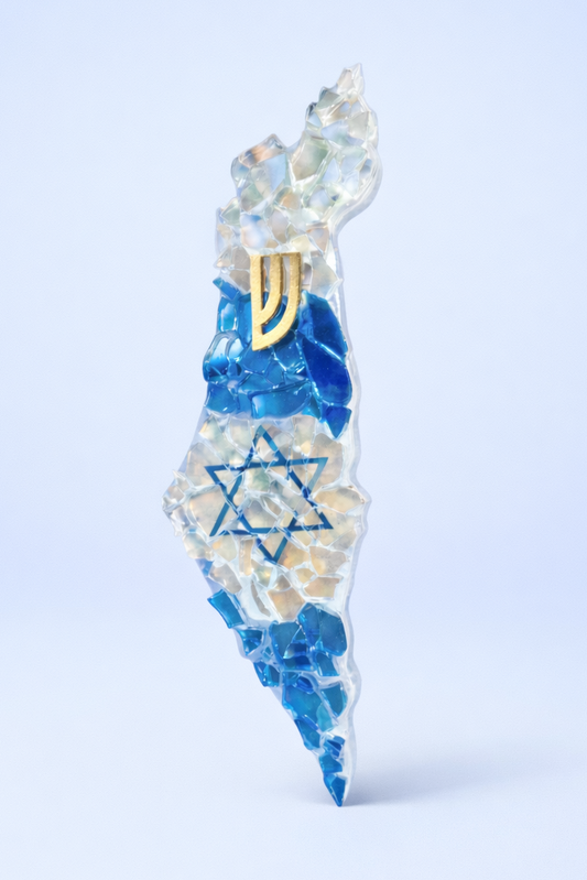 Handmade Israel-Shaped Mezuzah Case-Magen david