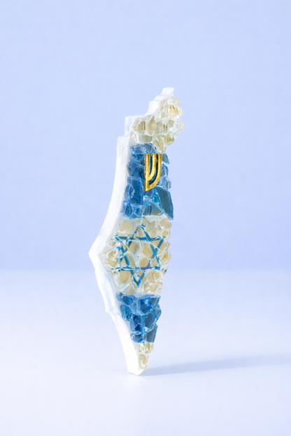 Handmade Israel-Shaped Mezuzah Case-Magen david