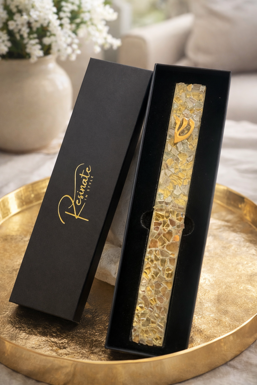 12inch Gold Neutral Mezuzah  Case