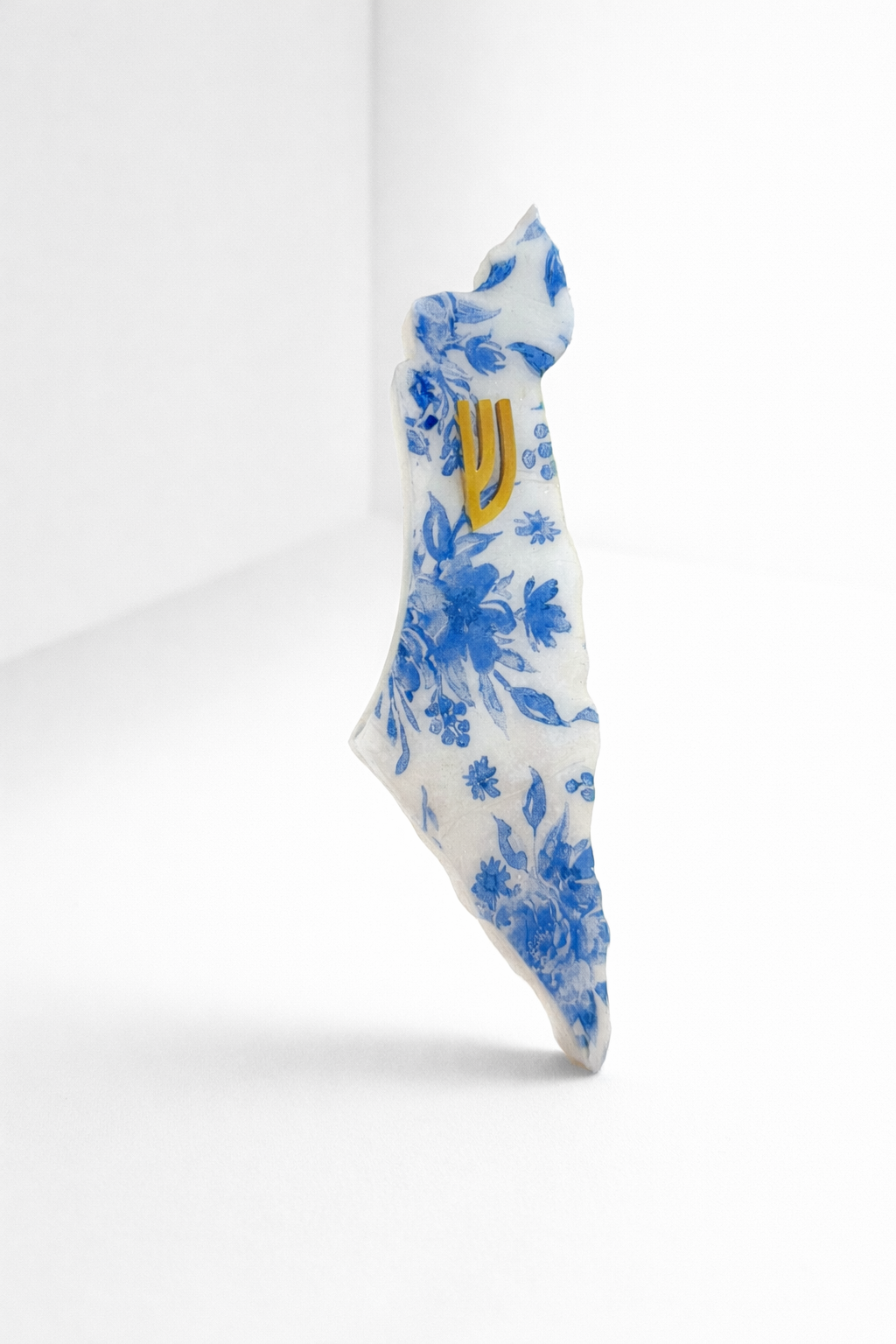 Handmade Blue Floral Israel Mezuzah Case – Mykonos Inspired