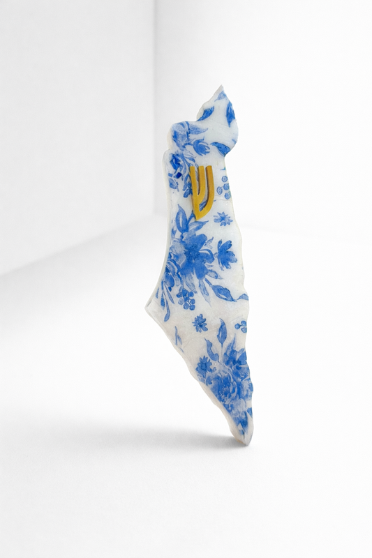 Handmade Blue Floral Israel Mezuzah Case – Mykonos Inspired