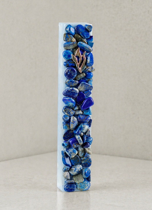 Blue Labradorite Mezuzah Case