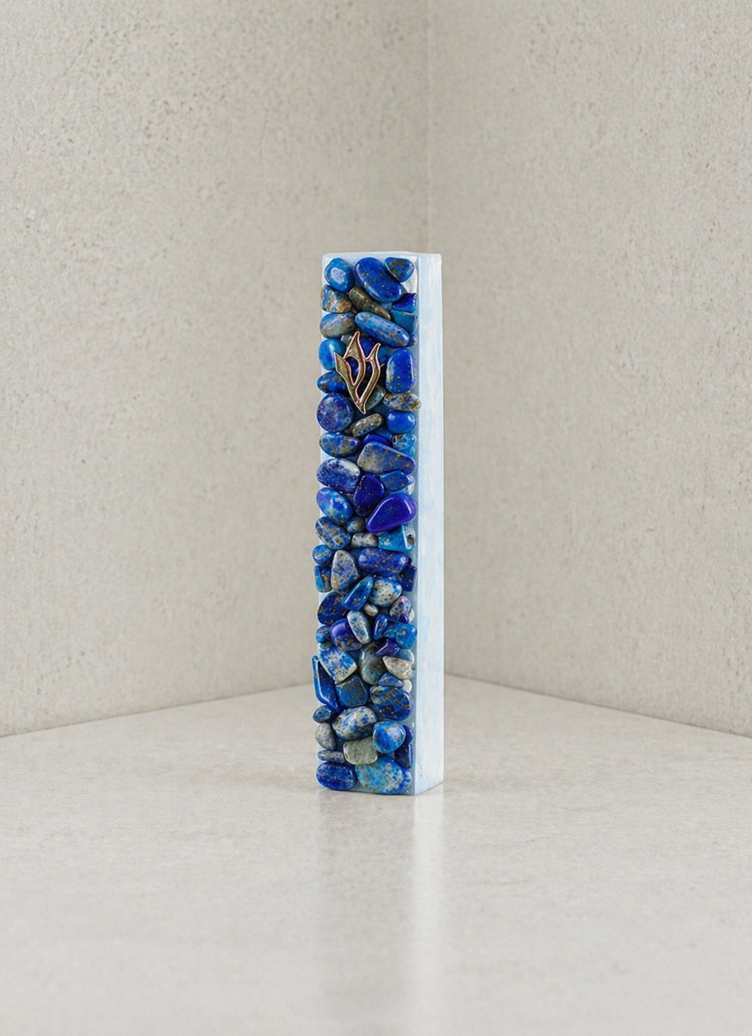 Blue Labradorite Mezuzah Case