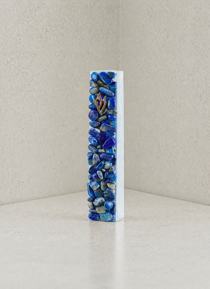 Blue Labradorite Mezuzah Case