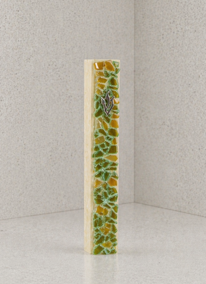 Olive and Amber Mezuzah Case