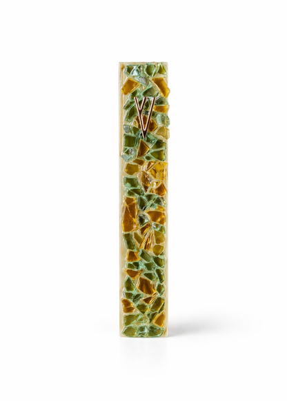 Blue Amber Mezuzah Case