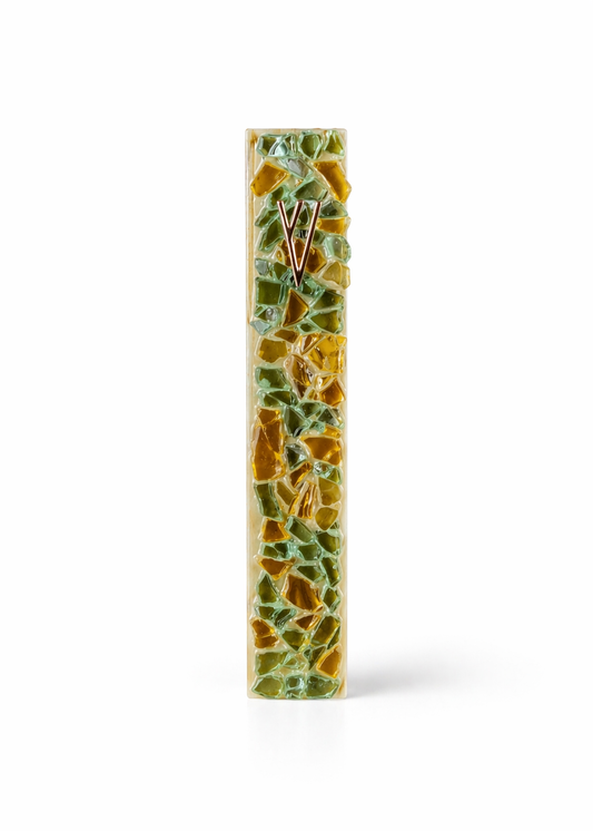 Blue Amber Mezuzah Case