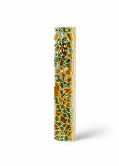 Blue Amber Mezuzah Case