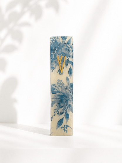 Mykonos Inspired-Floral Mezuzah Case