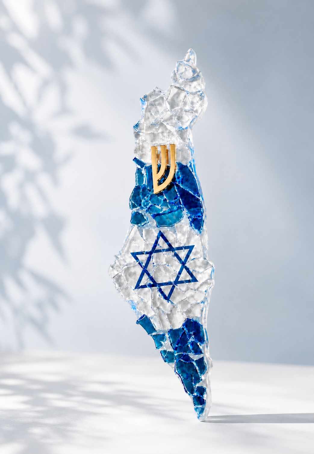 Israel-Shaped Mezuzah Case-Magen david-Clear