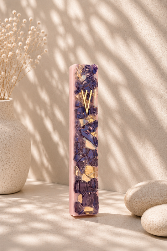 Pink/ Purple Gold  Mezuzah Case