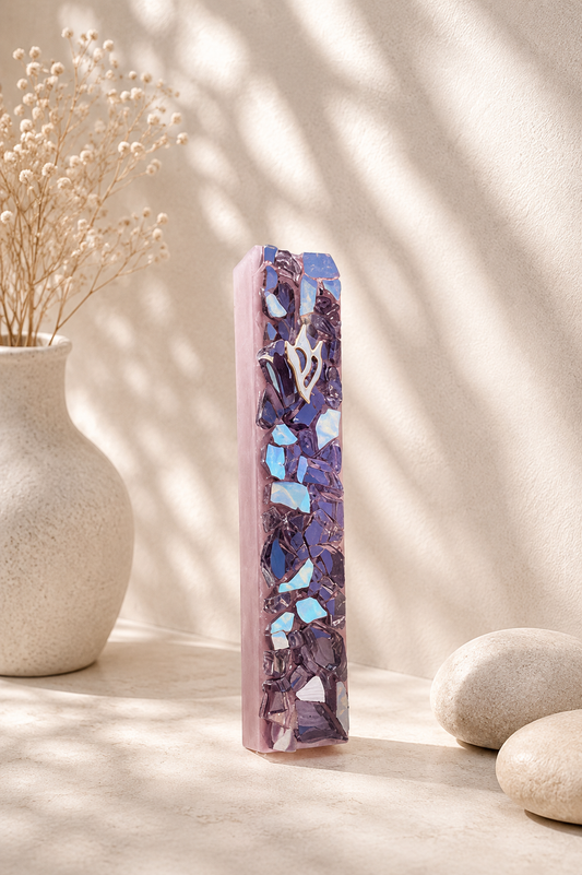 pink/ Purple silver  Mezuzah Case