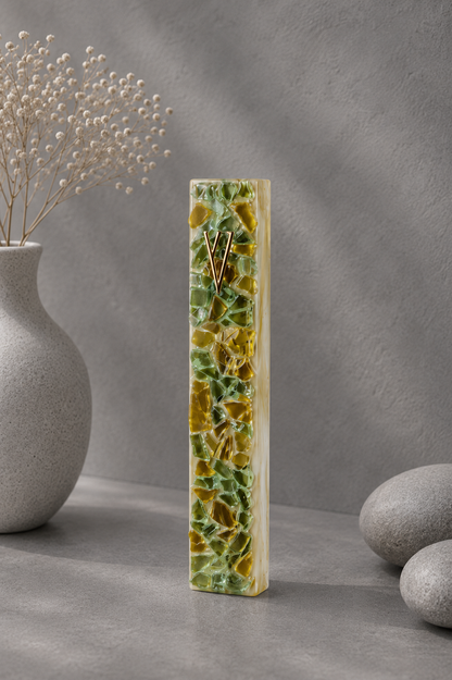 Green Amber Mezuzah Case