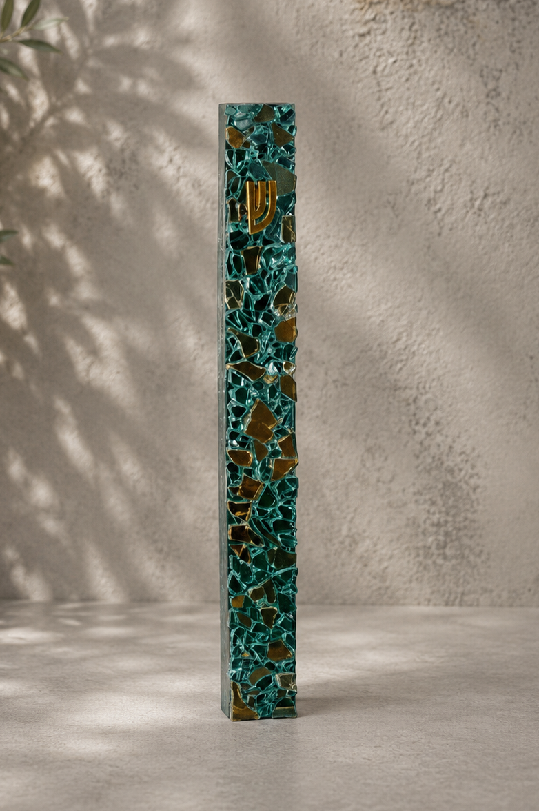 Teal Mezuzah Case