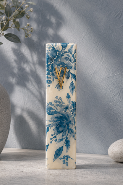 Mykonos Inspired-Floral Mezuzah Case