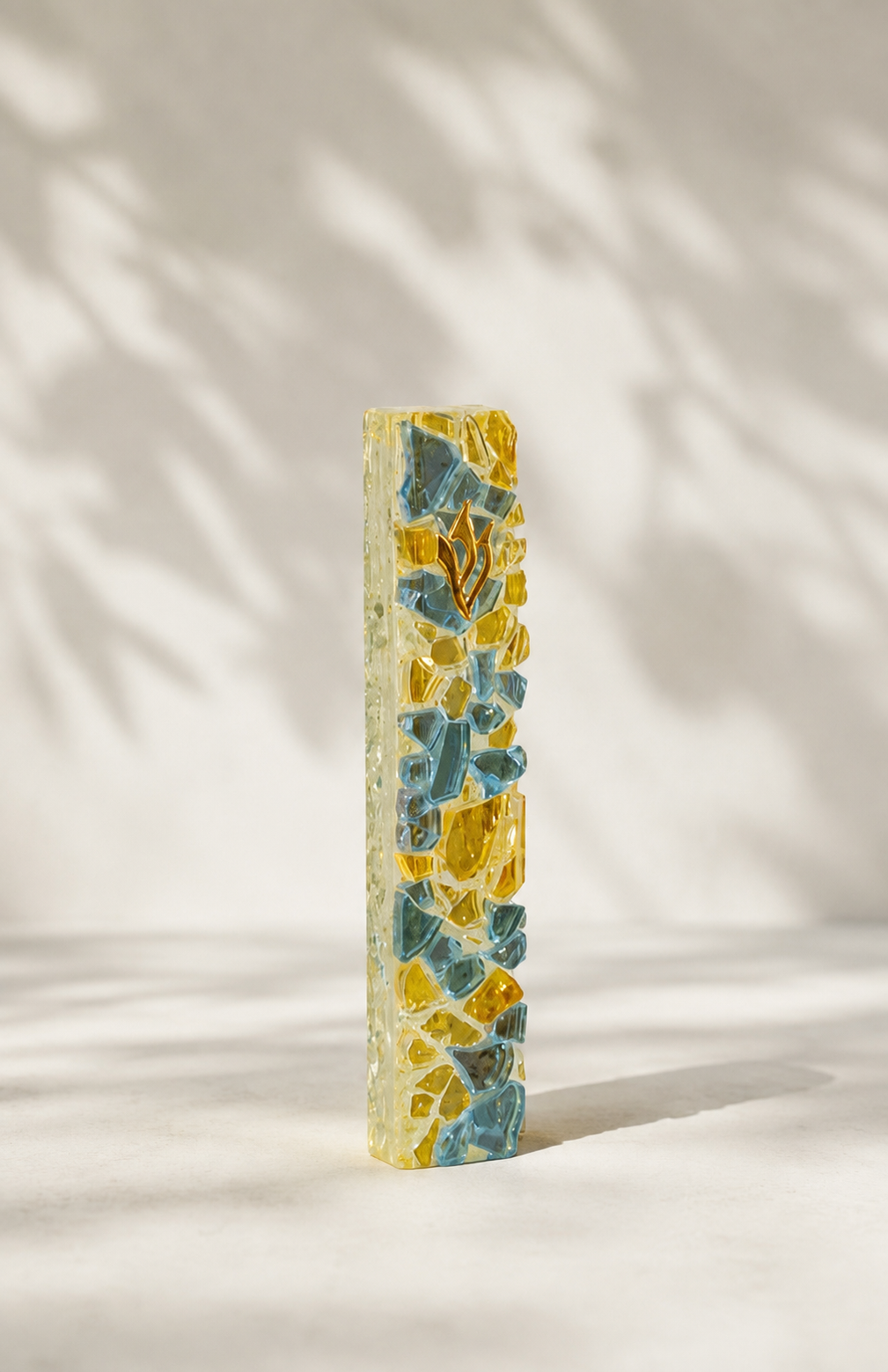 Amber and Blue Mezuzah Case