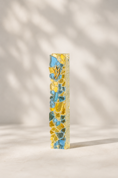 Amber and Blue Mezuzah Case