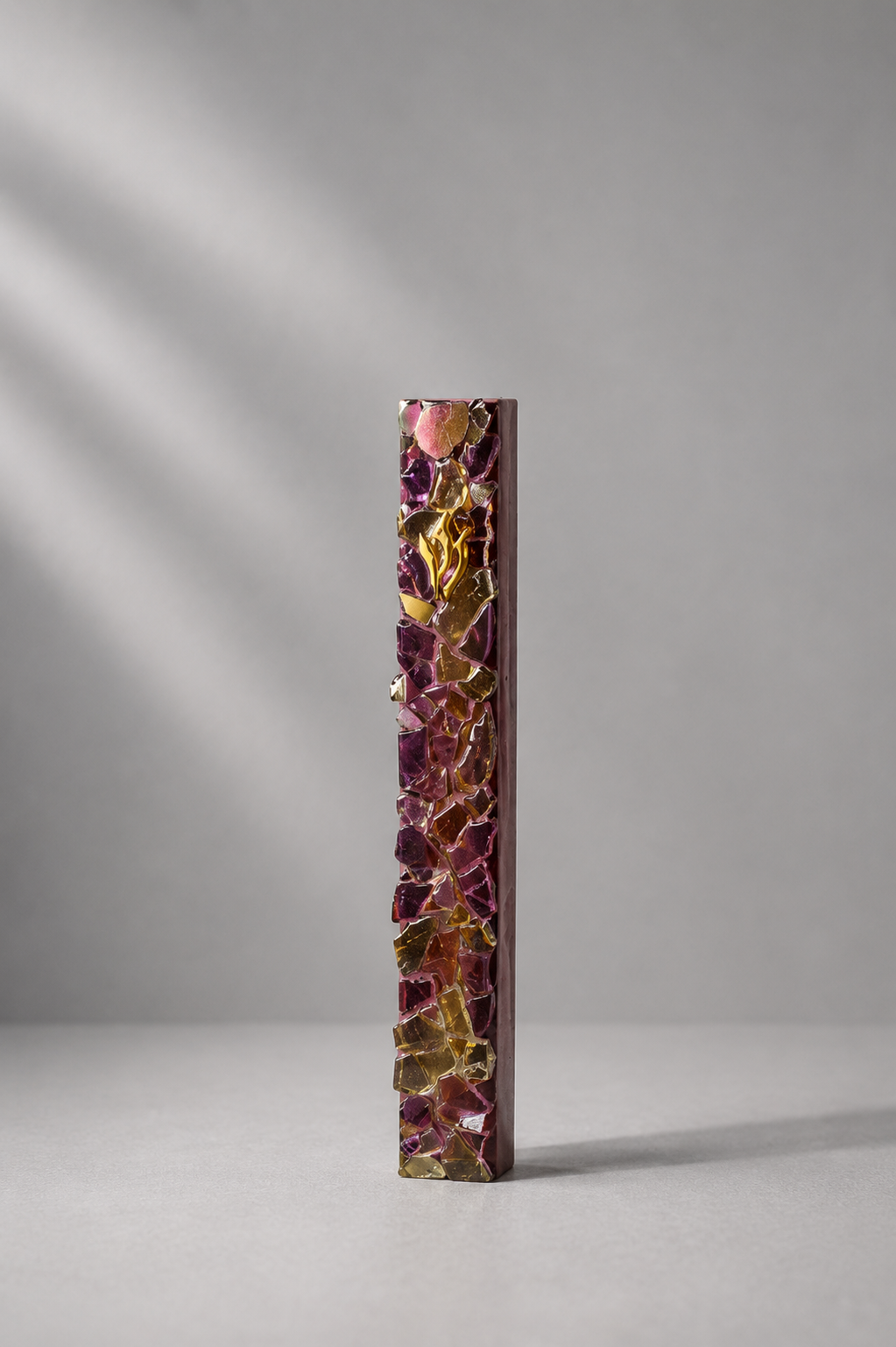 Purple and Gold Mezuzah Case