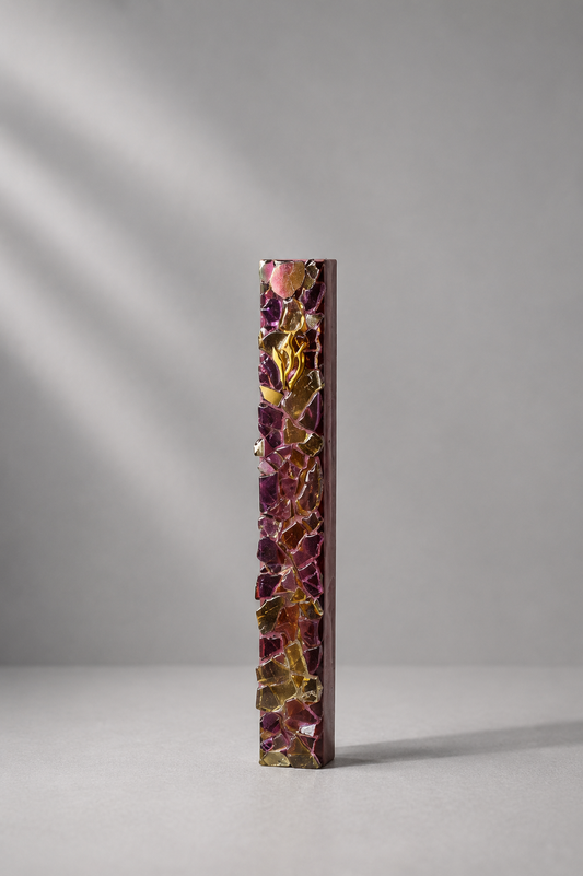Purple and Gold Mezuzah Case
