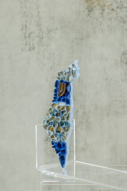 Israel-Shaped Mezuzah Case -Am Yisroel Chai