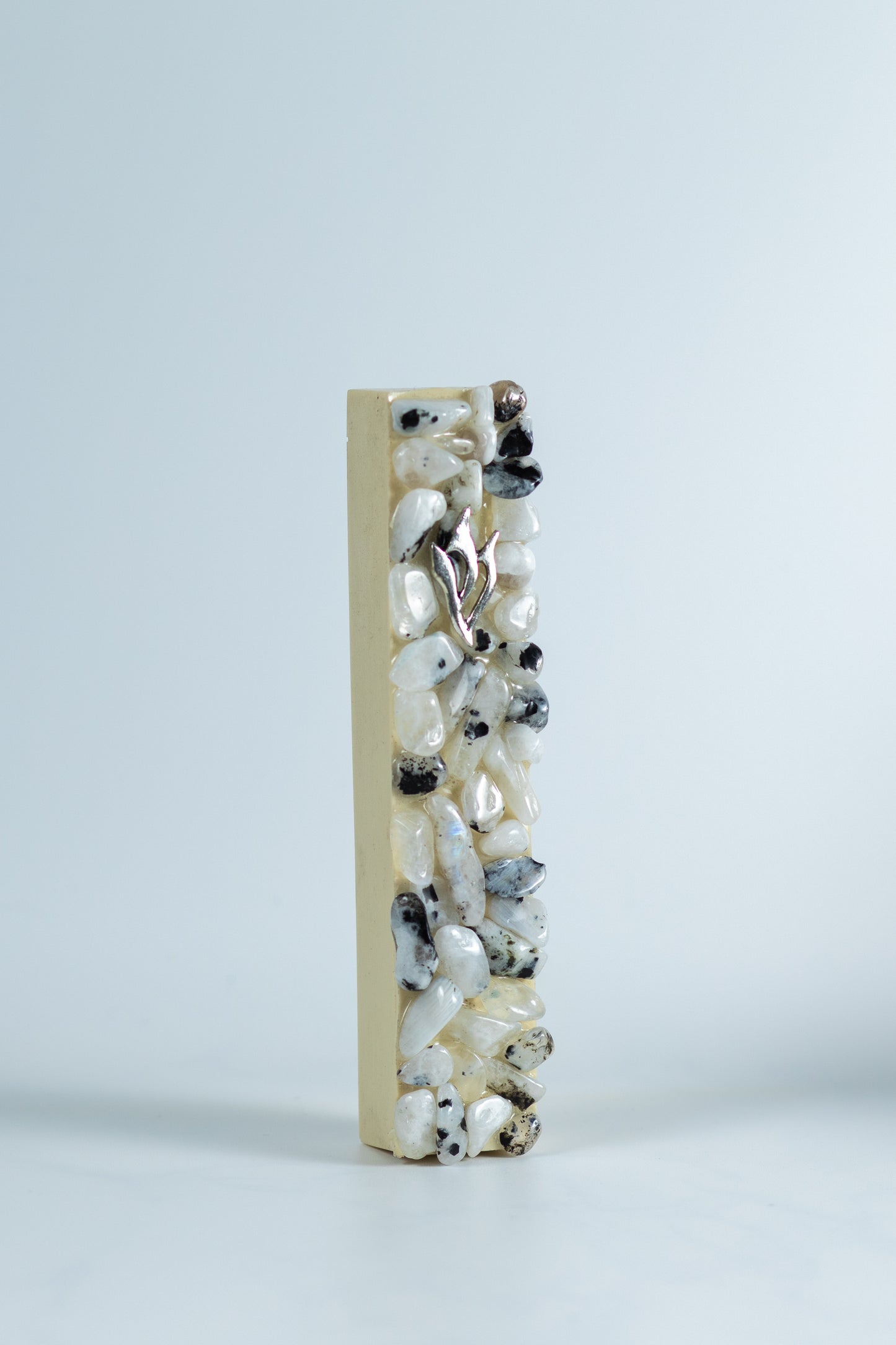 Labradorite Cream Mezuzah Case