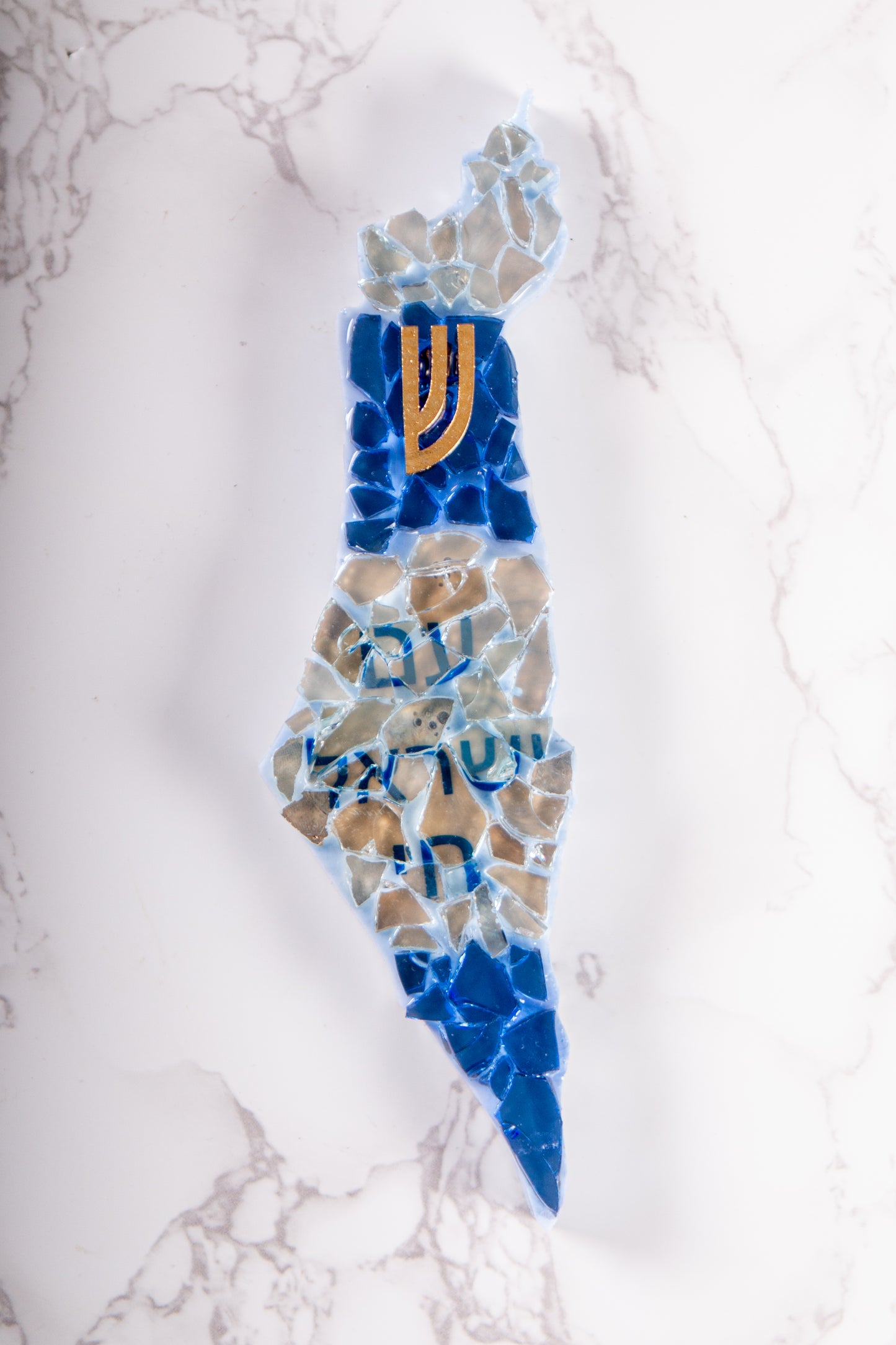 Israel-Shaped Mezuzah Case -Am Yisroel Chai
