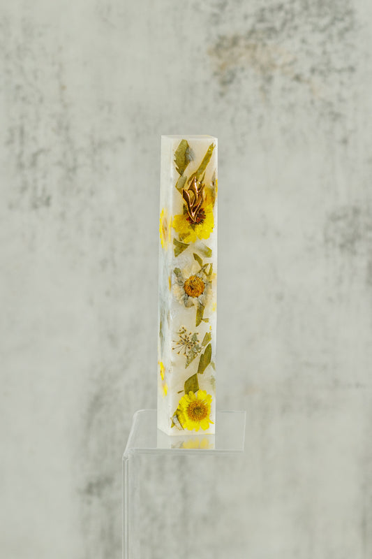 Sunflower Inlay Mezuzah Case